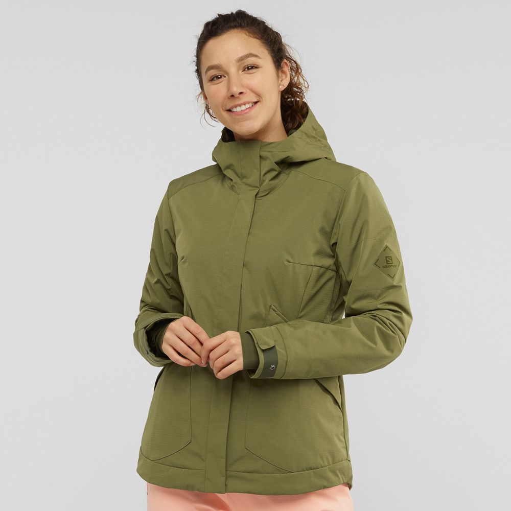 Chaqueta Esqui Salomon Mujer Verde Oliva Verde - Salomon Argentina SNOW REBEL,574028-IYT